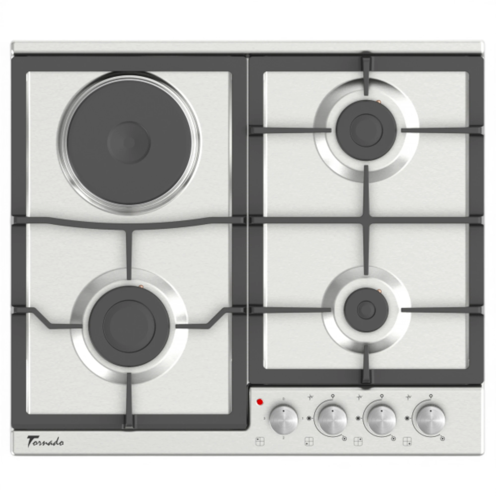 Plita incorporabila combinata (3 gaz+1 electro) Tornado BRD60 3G1E IX